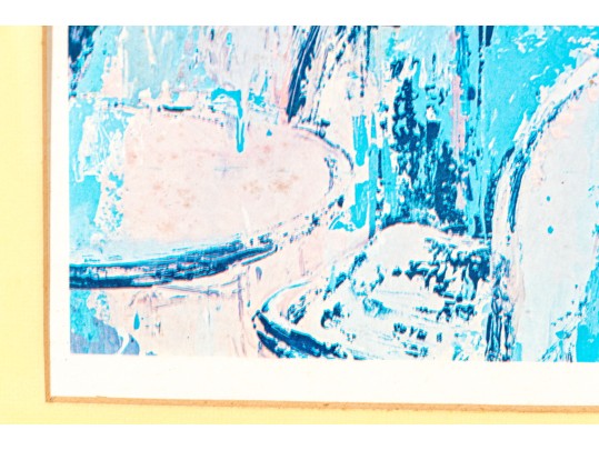 Leroy Neiman Signed Offset Lithograph, Impressionist Style Interior
