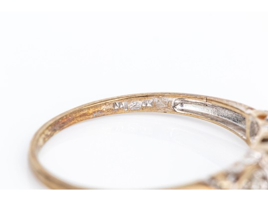 14k Gold Vintage Diamond Ring, App. 0.07 TCW, Size 7.75