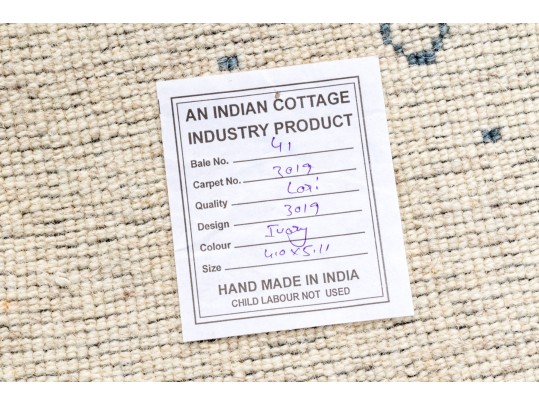 Plush Hand Woven Wool Indian Gabbeh Lori Accent Carpet, 5'-11