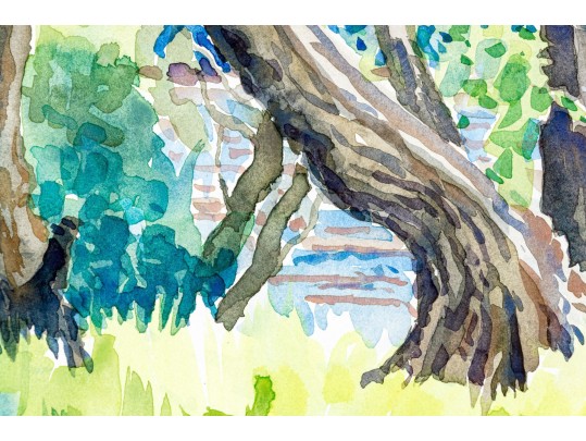 William L. Drake (1929-2019) Watercolor On Paper - Riverside Landscape