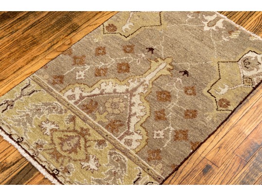 Arts And Crafts Style Hand Knotted Wool Mat, 2' X 3', New