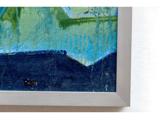 Expressionist Style Oil On Canvas, Figural Cityscape