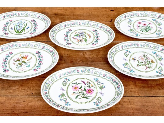 Set Of Six Portmeirion Botanical China Platters- 