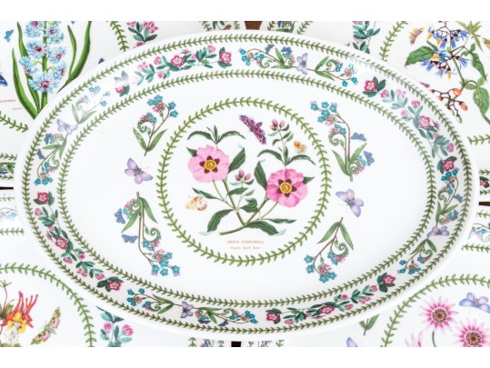 Set Of Six Portmeirion Botanical China Platters- 