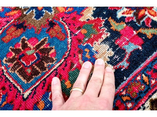 Vibrant Hand-Knotted Persian Wool Area Rug, 11'9