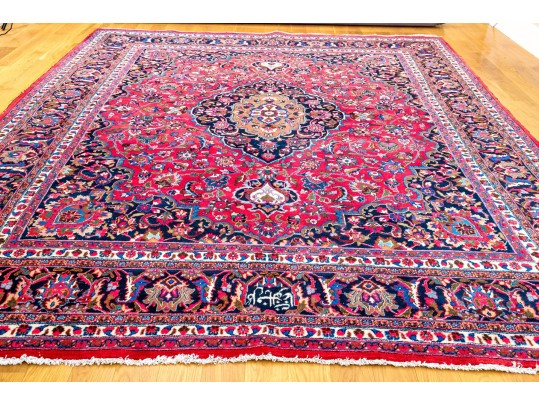Vibrant Hand-Knotted Persian Wool Area Rug, 11'9