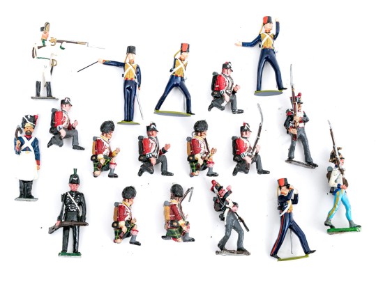 Collection Of Eighteen Hand-Painted Lead Toy Soldiers