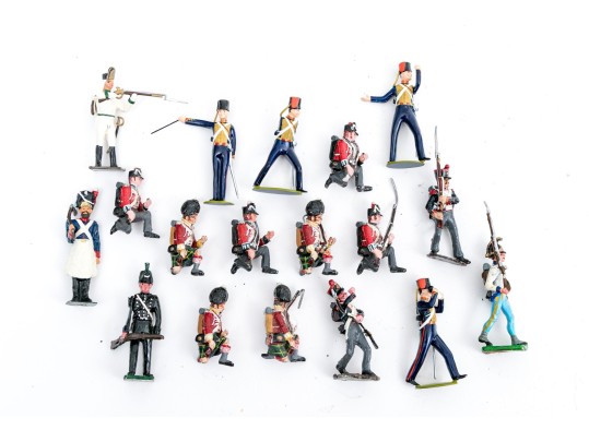 Collection Of Eighteen Hand-Painted Lead Toy Soldiers