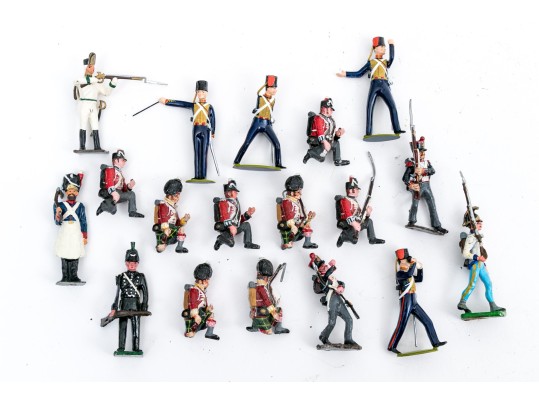 Collection Of Eighteen Hand-Painted Lead Toy Soldiers