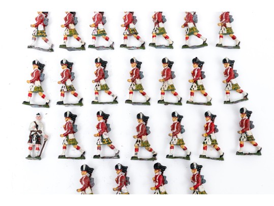 Collection Of Twenty-Five Hand-painted Lead Soldiers With Kilts
