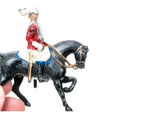 Collection Of Ten Hand-Painted Lead Soldiers Mounted On Horseback