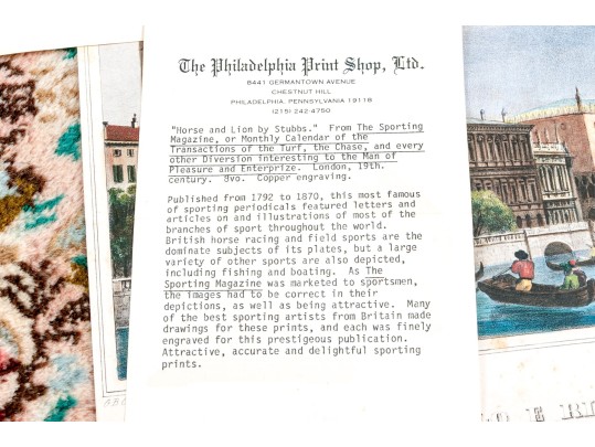 Collection Of Six Italian Hand-colored Lithographs