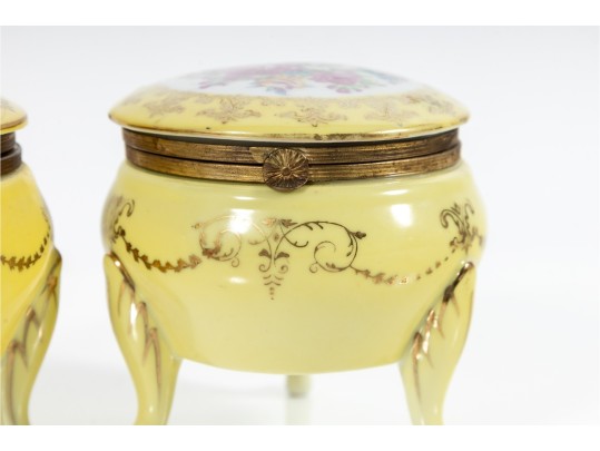 Japanese Limoges Style Porcelain Trinket Boxes 