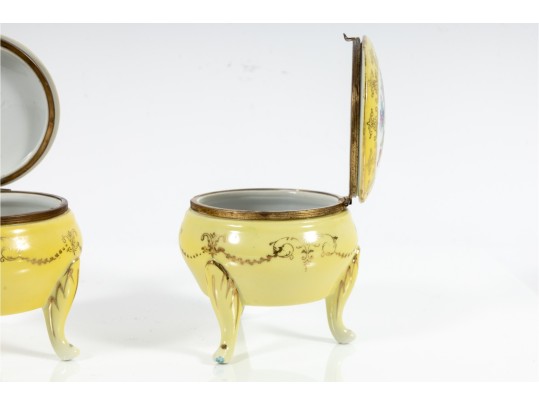 Japanese Limoges Style Porcelain Trinket Boxes 