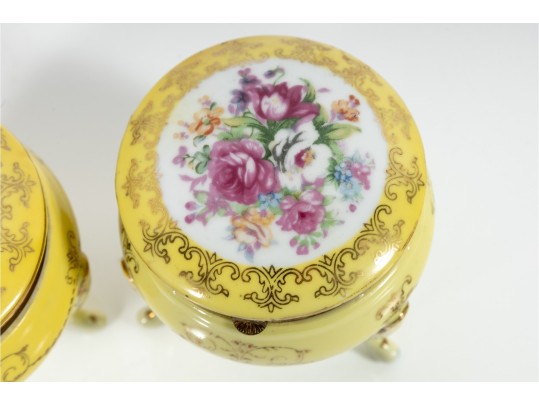 Japanese Limoges Style Porcelain Trinket Boxes 