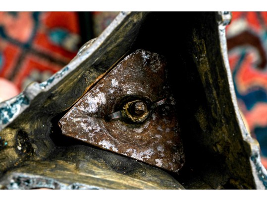 Neoclassical Brass Tiered Five Light Candelabra