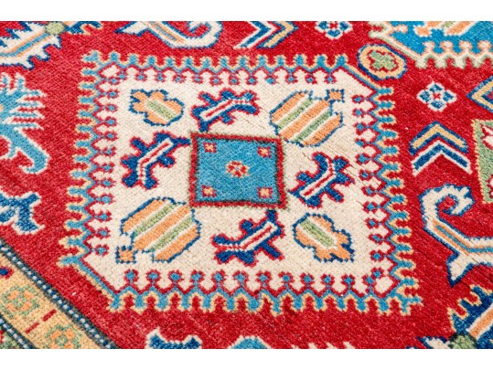 Hand Knotted Wool Pakistan Kazak Room Size Carpet, 6' X 4', New