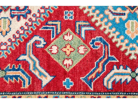 Hand Knotted Wool Pakistan Kazak Room Size Carpet, 6' X 4', New