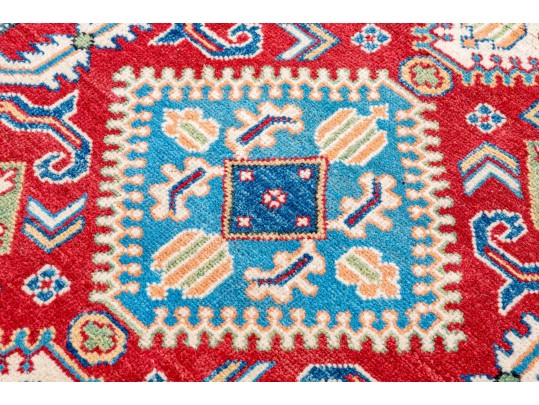Hand Knotted Wool Pakistan Kazak Room Size Carpet, 6' X 4', New