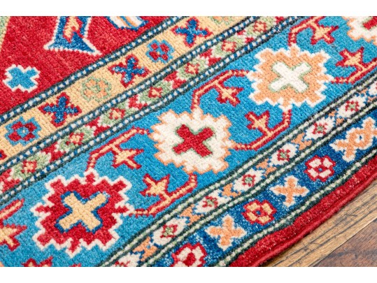 Hand Knotted Wool Pakistan Kazak Room Size Carpet, 6' X 4', New