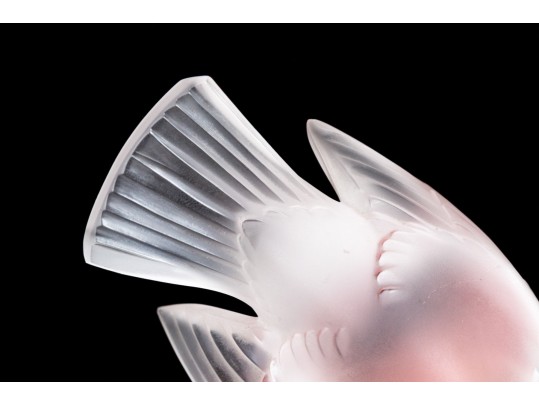 French Lalique Frosted Crystal Sparrow 
