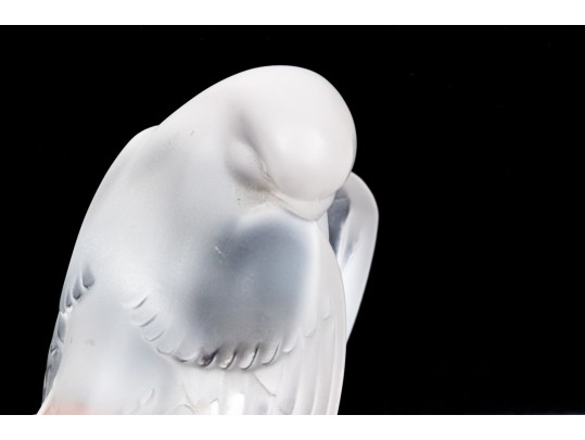 French Lalique Frosted Crystal Sparrow 