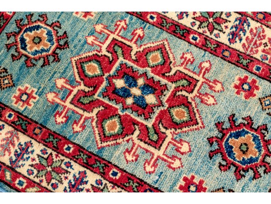 Hand Knotted Wool Pakistan Kazak Mat, 2' X 3', New