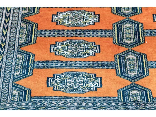 Signed Quality Hand-Knotted Wool Bokhara-Style Carpet, 9'-3 1/2