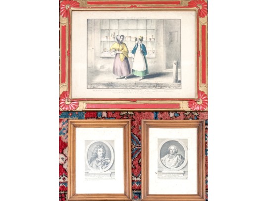 Group Of Three Hand-colored Prints