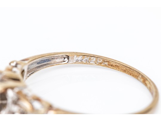 14k Gold Vintage Diamond Ring, App. 0.07 TCW, Size 7.75