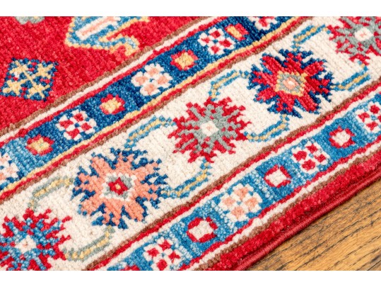 Hand-knotted Wool Pakistan Kazak Runner, 6'-5