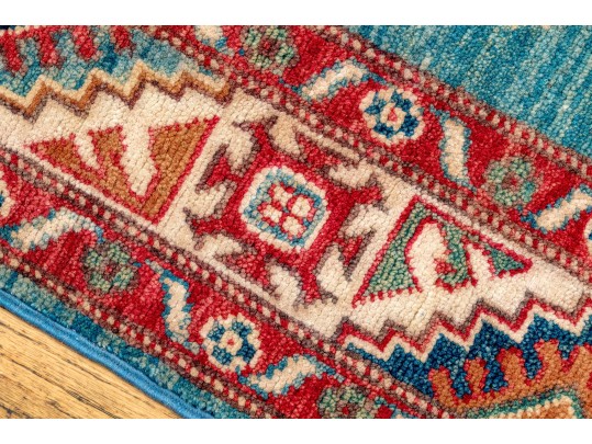 Hand Knotted Wool Pakistan Kazak, 3'-10