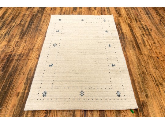 Plush Hand Woven Wool Indian Gabbeh Lori Accent Carpet, 5'-11
