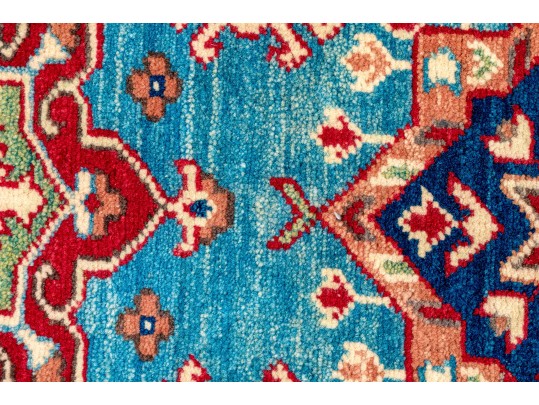 Hand-knotted Wool Kazak Accent Carpet, 3'-8