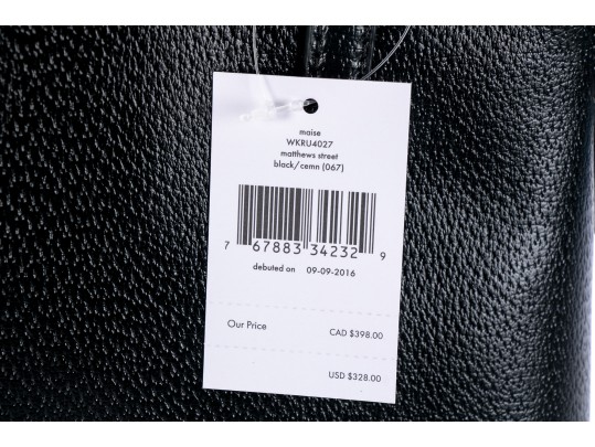 Kate Spade Matthews Street Black Leather And White Bow Top Handle Bag, NWT, Retail $328