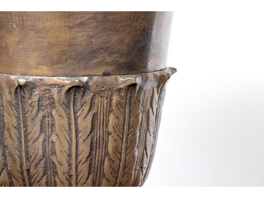 Pair Of Classic Brass Garniture Urns On Square Bases