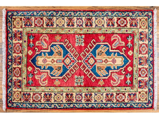 Hand Knotted Wool Pakistan Kazak Mat, 2' X 3', New