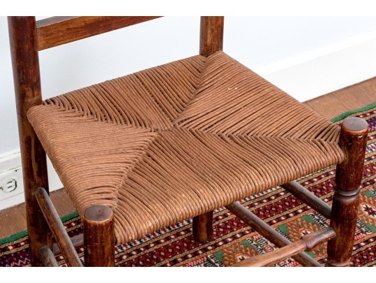 Assembled Group Of Three Side Chairs With Rush Seats