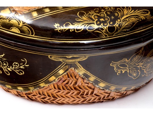 Japanese Set Of Ten Laquered Nesting Boxes With Lids