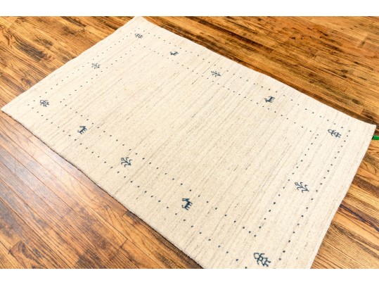 Plush Hand Woven Wool Indian Gabbeh Lori Accent Carpet, 5'-11