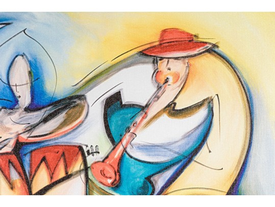 Alfred Gockel (German, B. 1952) Large Giclee On Canvas 