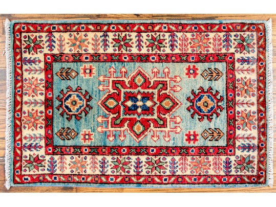 Hand Knotted Wool Pakistan Kazak Mat, 2' X 3', New