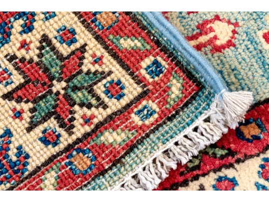 Hand Knotted Wool Pakistan Kazak Mat, 2' X 3', New