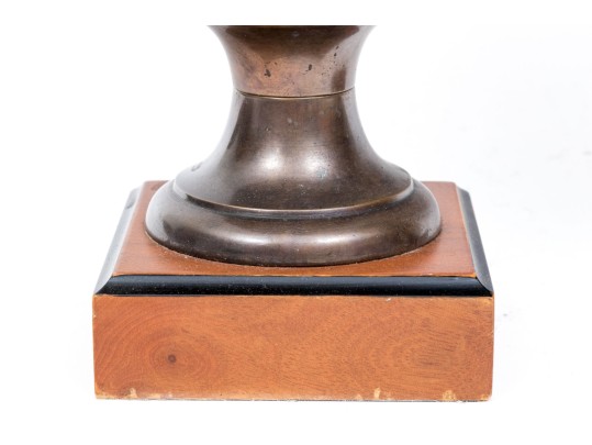 Pair Of Classic Brass Garniture Urns On Square Bases