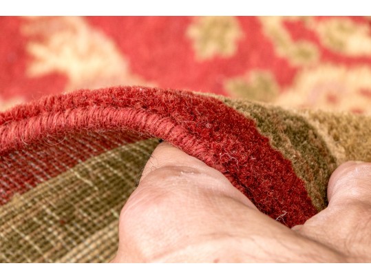 Hand Knotted Wool Indian Carpet, 10’ X 8’