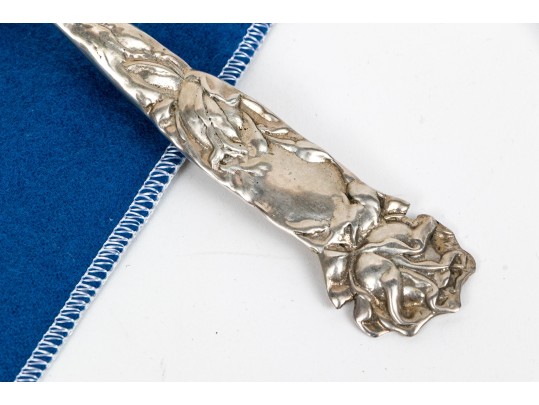 Pair Of Antique Sterling Silver Serving Fork And Spoon    7.860 Troy Ozs.