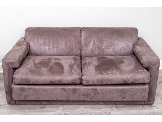 Mid Century Upholstered Microsuede Loveseat