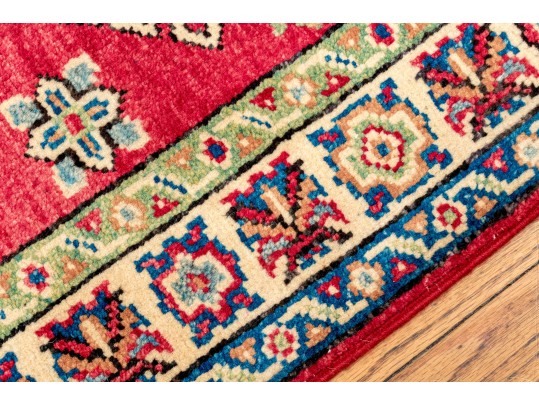 Hand Knotted Wool Pakistan Kazak Mat, 2' X 3', New