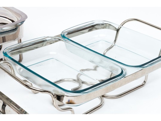 Set Of Two Stainless Chafing Dishes 