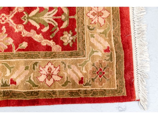 Hand Knotted Wool Indian Carpet, 10’ X 8’